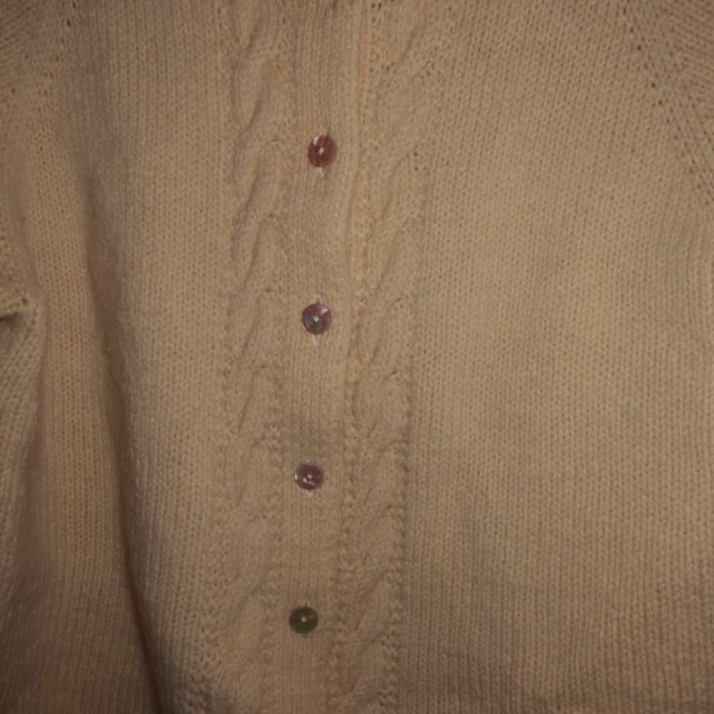 Cream Cable Knit Women's Sweater - Picture 2 of 2